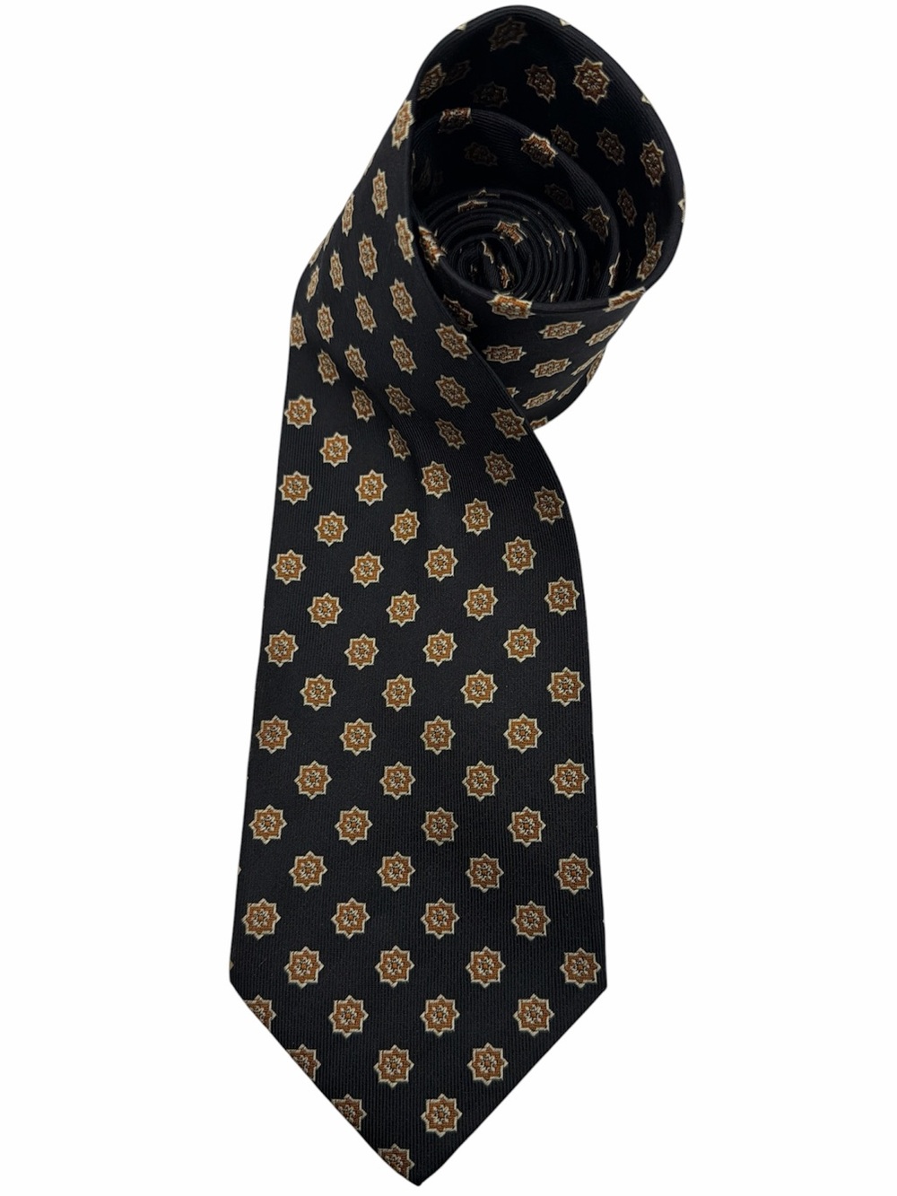 Christian Dior Monsieur Men’s All Silk Black Gold Patterned Neck Tie